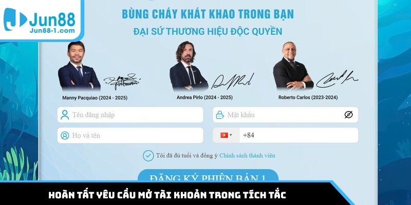 Hoàn tất yêu cầu mở tài khoản trong tích tắc