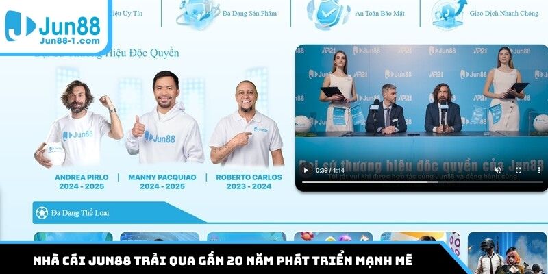 Nhà cái Jun88 trải qua gần 20 năm phát triển mạnh mẽ