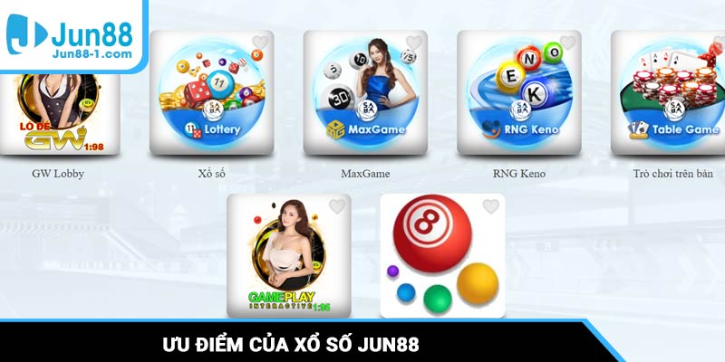 Ưu điểm của Xổ số Jun88